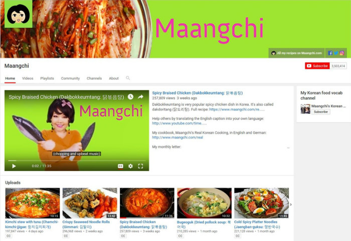 Vlogger Emily Kim runs the uber-popular YouTube channel Maangchi, which explains Korean food recipes in English.